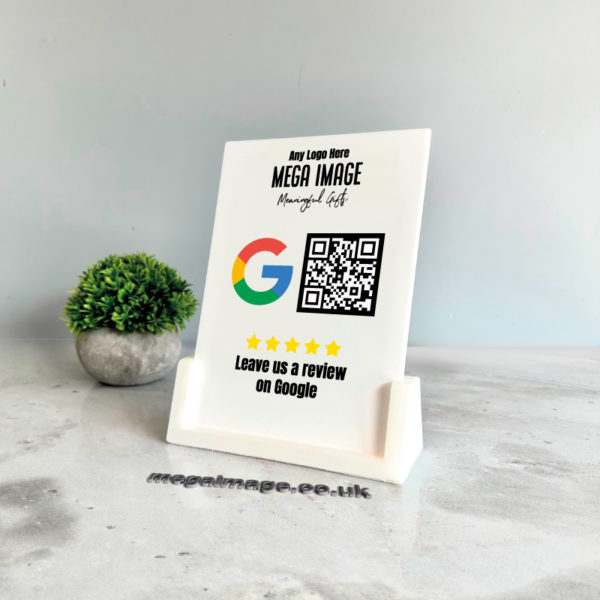 google review sign white